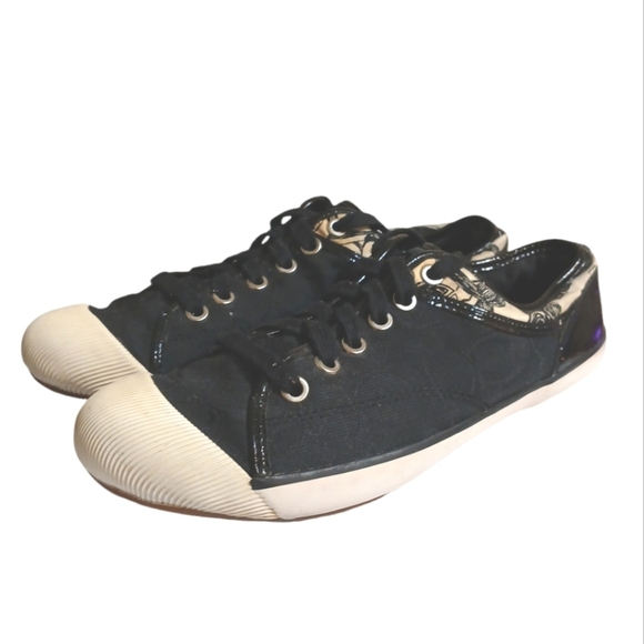 Coach Zorra Sneakers Black/Cream Jacquard Logo Print size 7 - Picture 10 of 10
